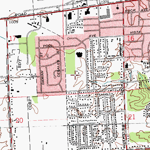Topographic Map of Helke Park, OH