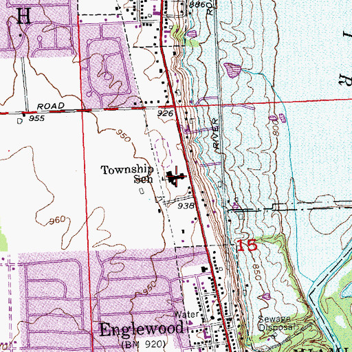 Topographic Map of O R Edington Elementary School, OH
