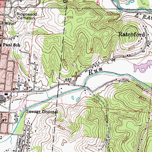 Topographic Map of Eliza School (historical), OH