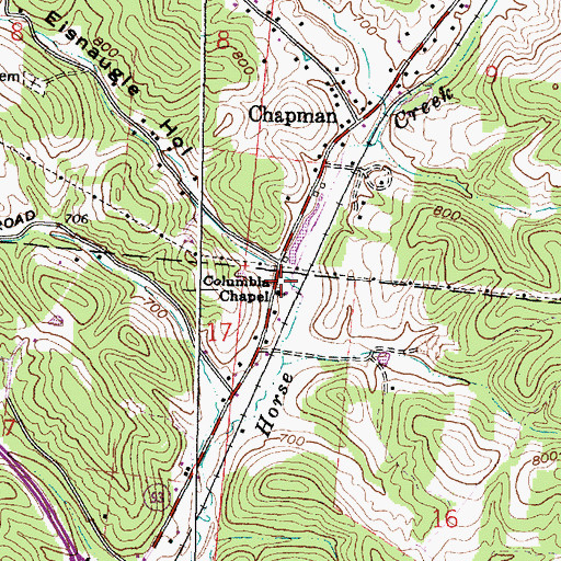 Topographic Map of Columbia School (historical), OH