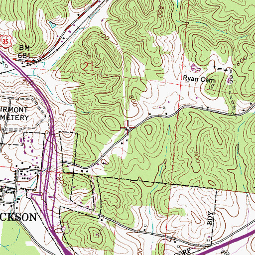 Topographic Map of Kessinger School (historical), OH