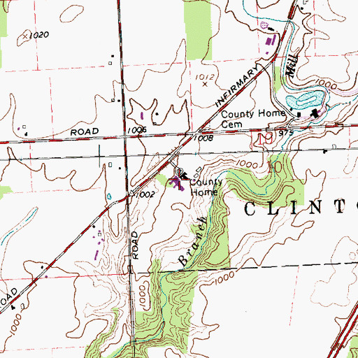 Topographic Map of Shelby County Home, OH