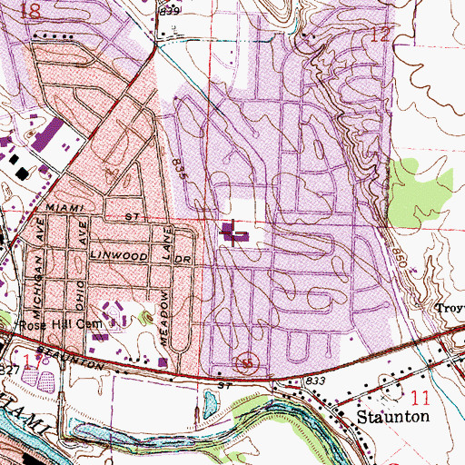 Topographic Map of Cookson Elementary School, OH