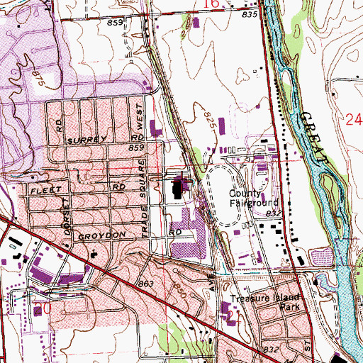 Topographic Map of Hobart School of Welding Technology, OH