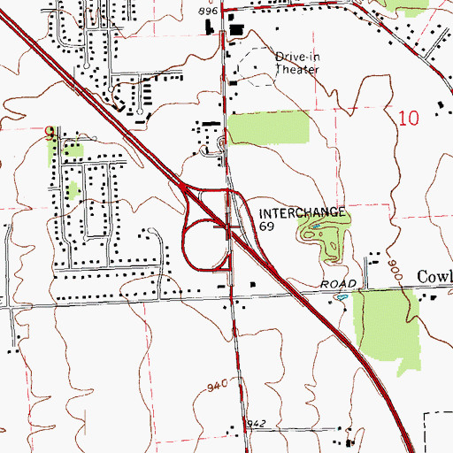 Topographic Map of Interchange 69, OH