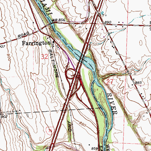 Topographic Map of Interchange 78, OH