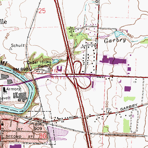 Topographic Map of Interchange 82, OH