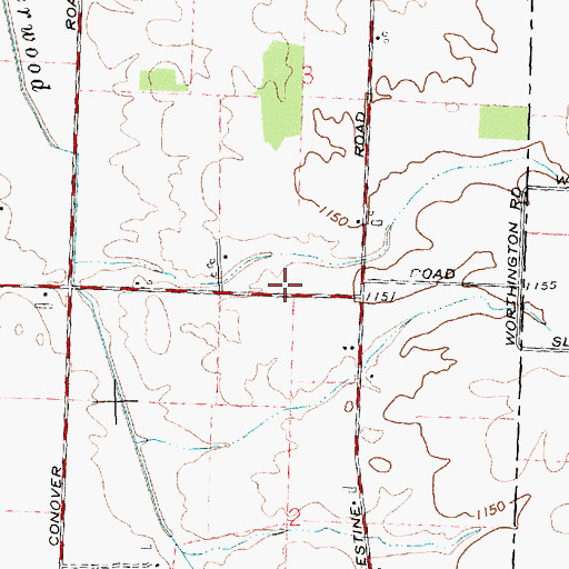 Topographic Map of Leatherwood School (historical), OH