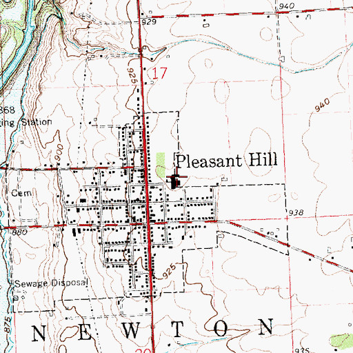 Topographic Map of Newton Elementary School, OH