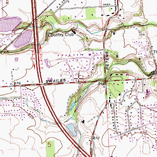 Topographic Map of Northcut School (historical), OH