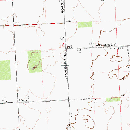Topographic Map of Priest Hill School (historical), OH