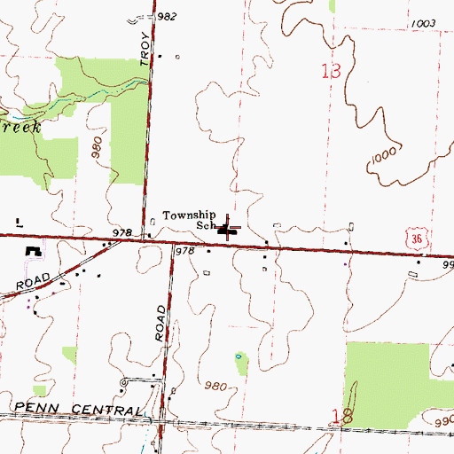 Topographic Map of Springcreek Elementary School, OH