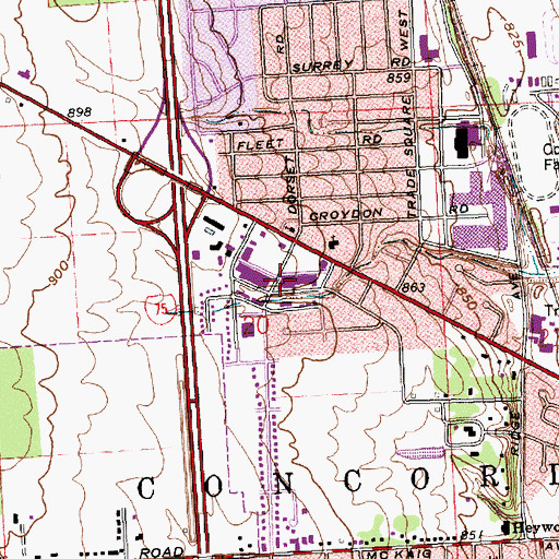 Topographic Map of Trojan Village Shopping Center, OH