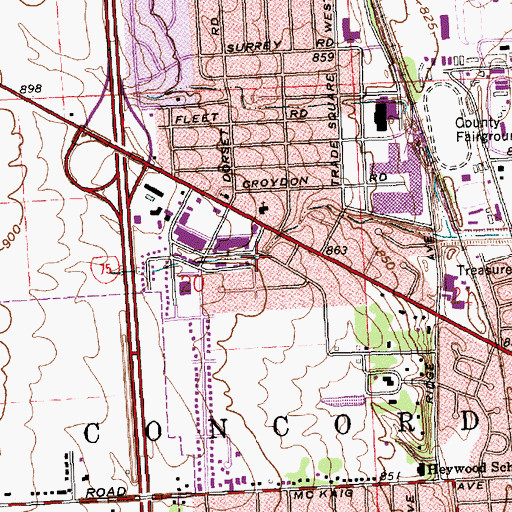 Topographic Map of Troy Christian School, OH