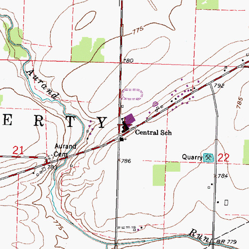 Topographic Map of Liberty - Benton Elementary School, OH