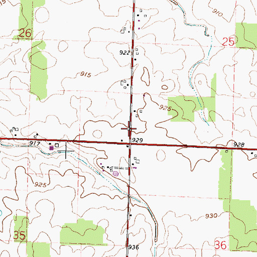 Topographic Map of Reeds Corners School (historical), OH