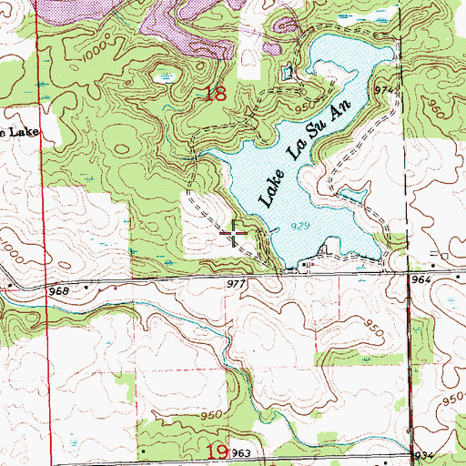 Topographic Map of Lake La Su An Wildlife Area, OH