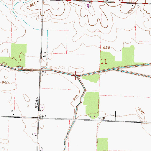 Topographic Map of Grass Creek, OH