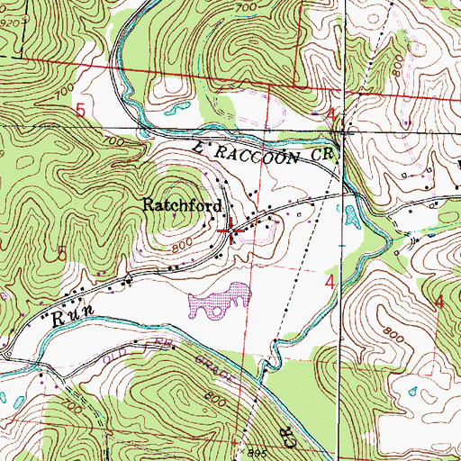 Topographic Map of Ratchford, OH