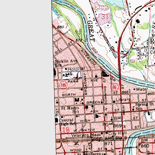 Topographic Map of Good Shepherd Presbyterian Church, OH