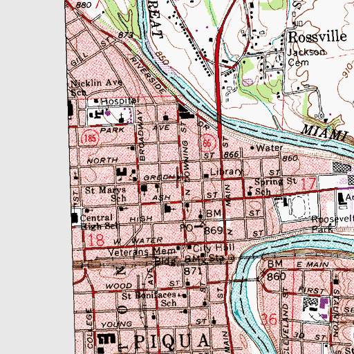 Topographic Map of Saint Pauls United Church of Christ, OH