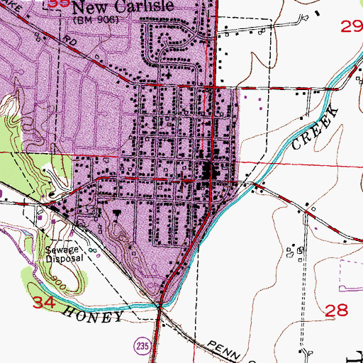 Topographic Map of Honey Creek Presbyterian Church, OH