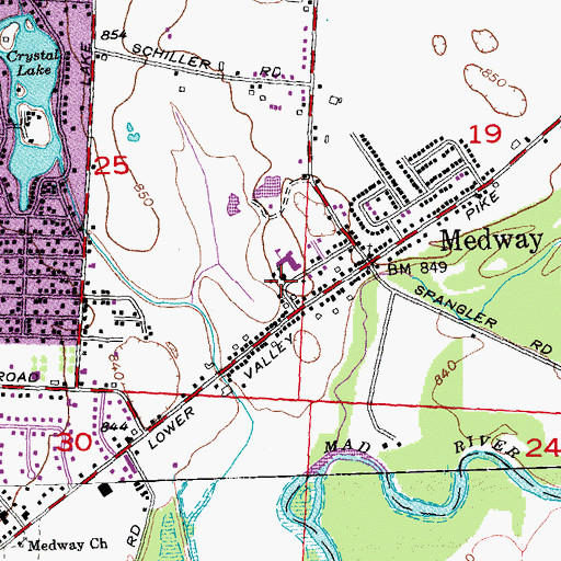 Topographic Map of Medway United Methodist Church, OH