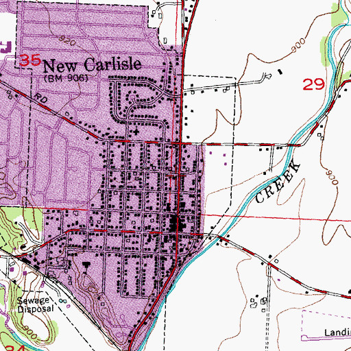 Topographic Map of New Carlisle Church of the Brethren, OH