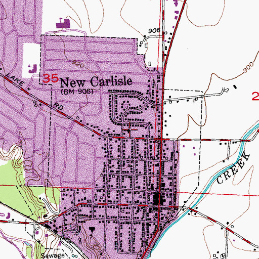 Topographic Map of Sacred Heart Catholic Church, OH