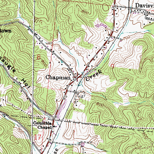 Topographic Map of Chapman, OH