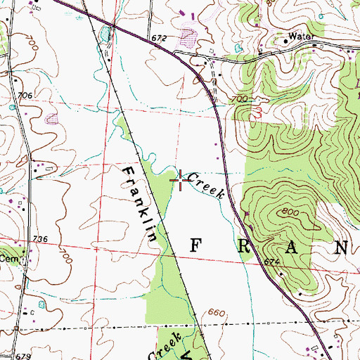 Topographic Map of Fourmile Creek, OH