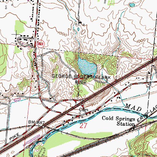 Topographic Map of George Rogers Clark Park, OH