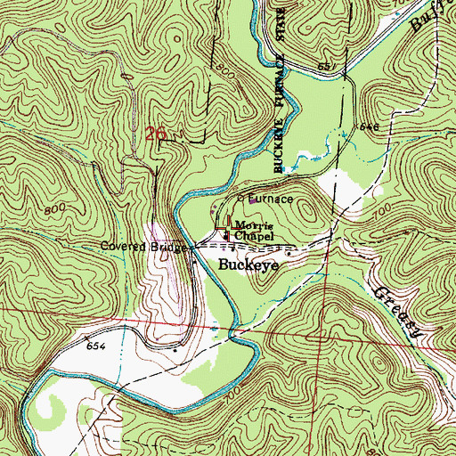 Topographic Map of Morris Chapel, OH