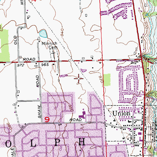 Topographic Map of Union Community Park, OH