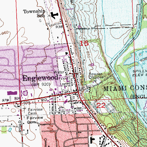 Topographic Map of Earl Heck Community Center, OH