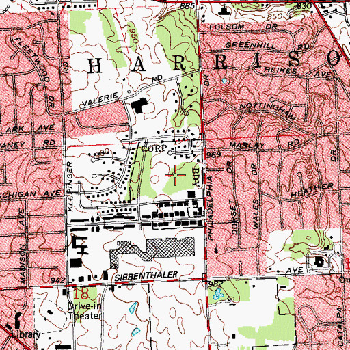 Topographic Map of Valerie Woods Professional Park, OH