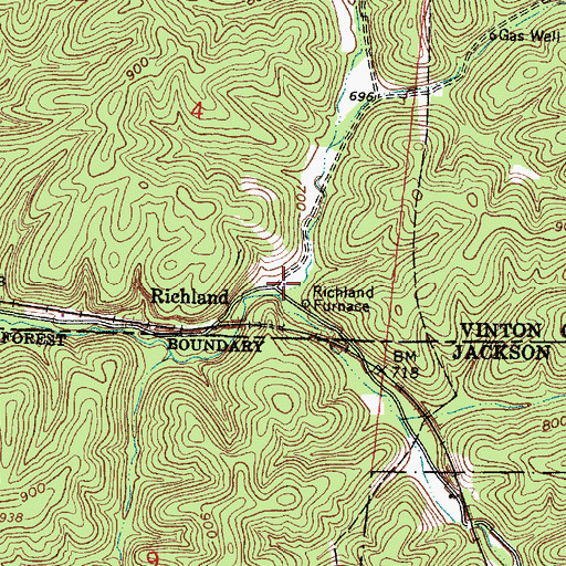 Topographic Map of Richland, OH