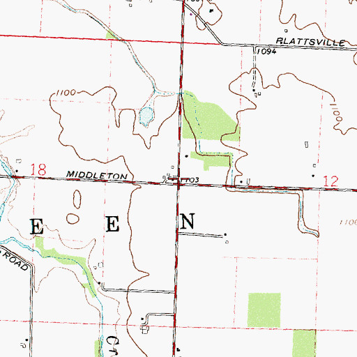 Topographic Map of Valentine (historical), OH