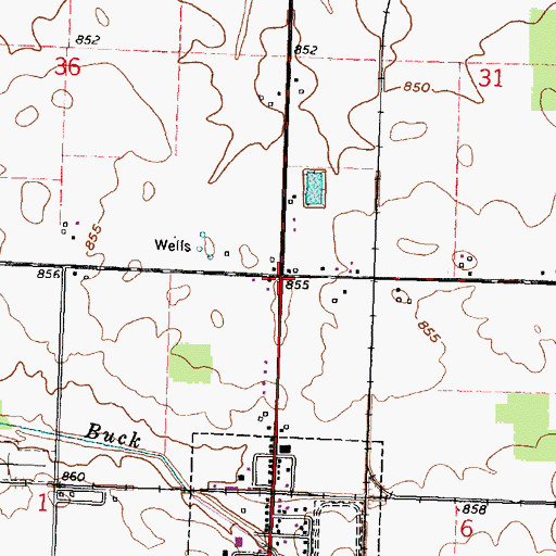 Topographic Map of Martinstown (historical), OH