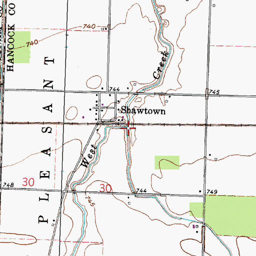 Topographic Map of Pickens Run, OH