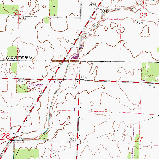 Topographic Map of Wineland (historical), OH