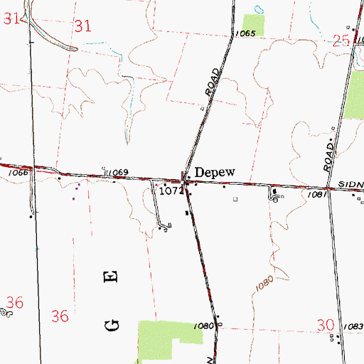 Topographic Map of Depew, OH