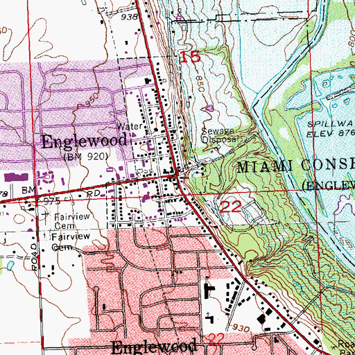 Topographic Map of Englewood, OH