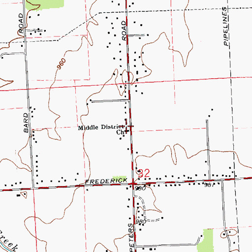 Topographic Map of Middle District Church of the Brethren, OH