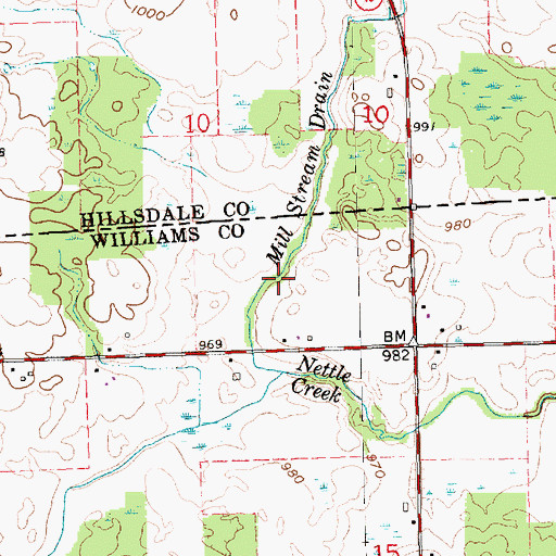 Topographic Map of Mill Stream Drain, OH