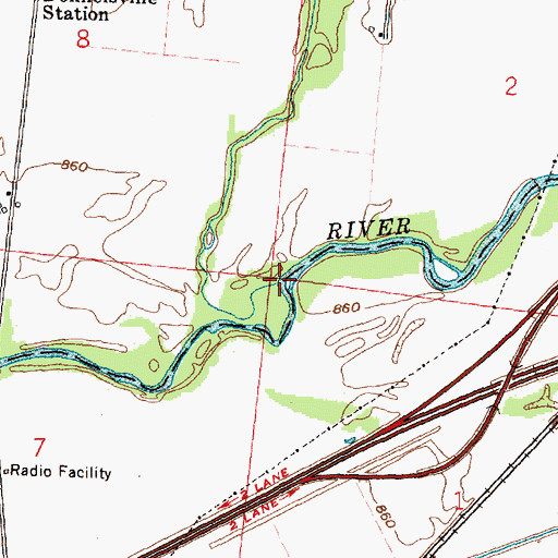 Topographic Map of Donnels Creek, OH