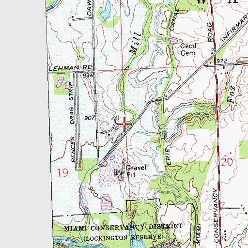 Topographic Map of Fox Creek, OH