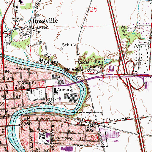 Topographic Map of Garbry Creek, OH