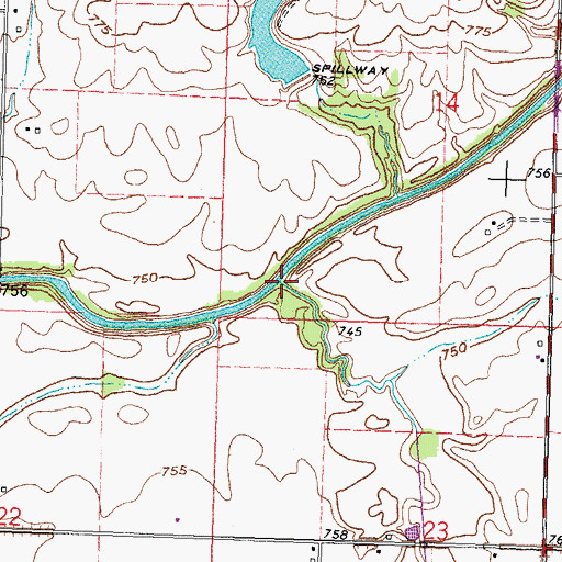 Topographic Map of Ottawa Creek, OH