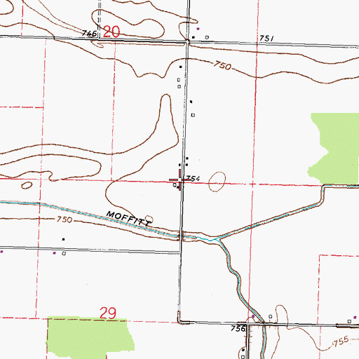 Topographic Map of Moffitt (historical), OH